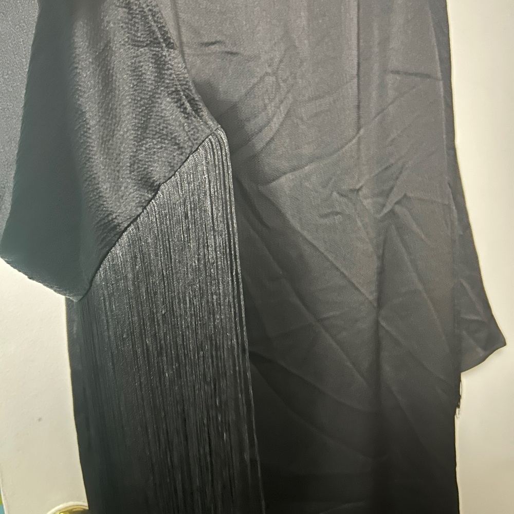 ✂️ H&M Black Long Sleeve Fringe Dress - Picture 3 of 11